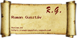 Ruman Gusztáv névjegykártya